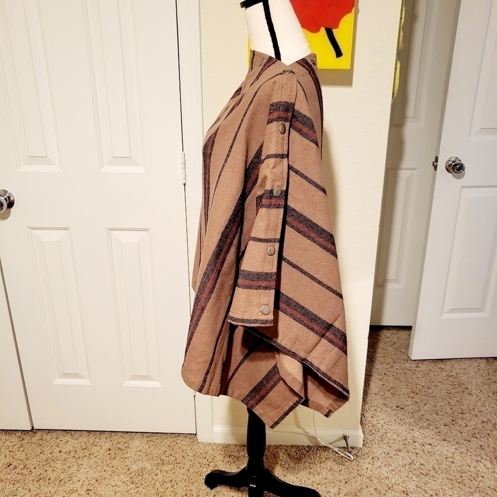 Obey | Stripe Snap Poncho - Picture 2 of 6
